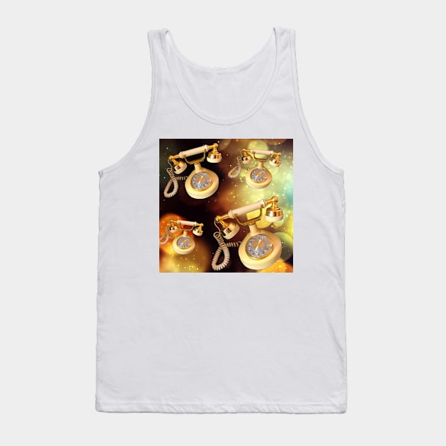 Floating Retro Rotary Phones Tank Top by EdenLiving